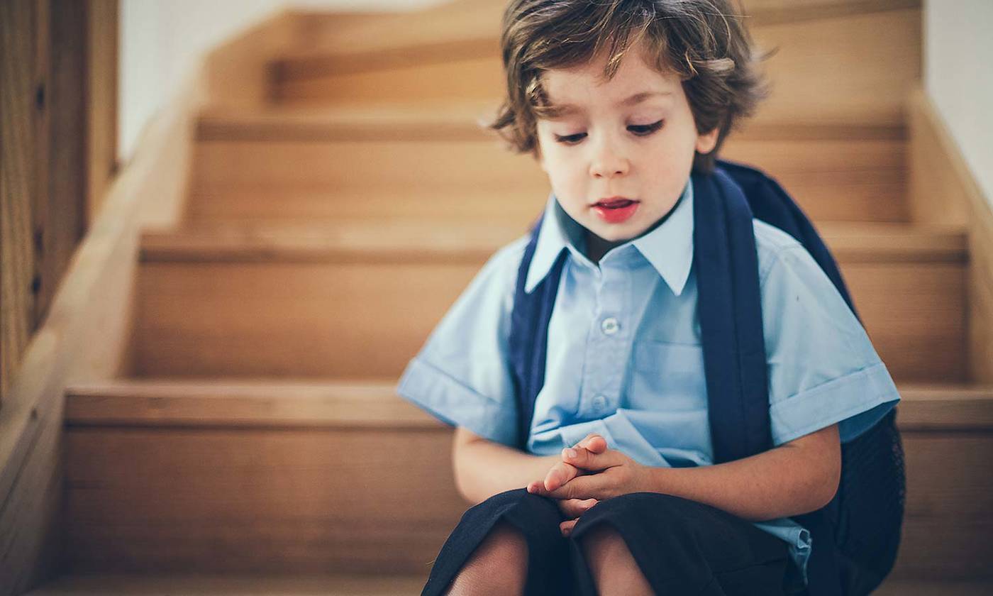Little boy in school uniform