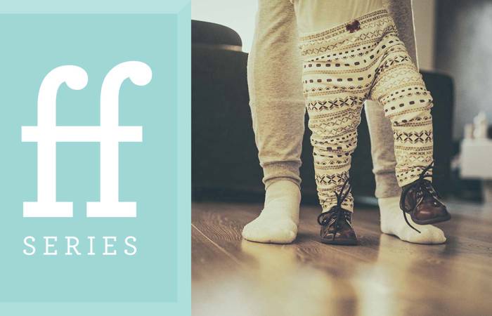 Child learning to walk