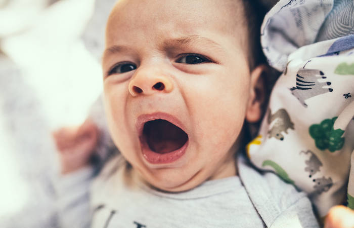 Baby yawning