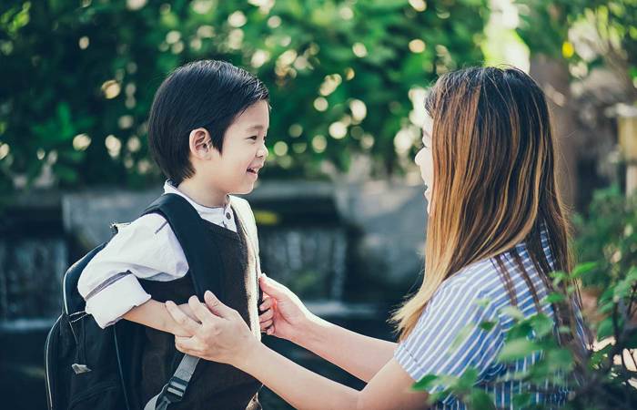 Little boy goes to preschool