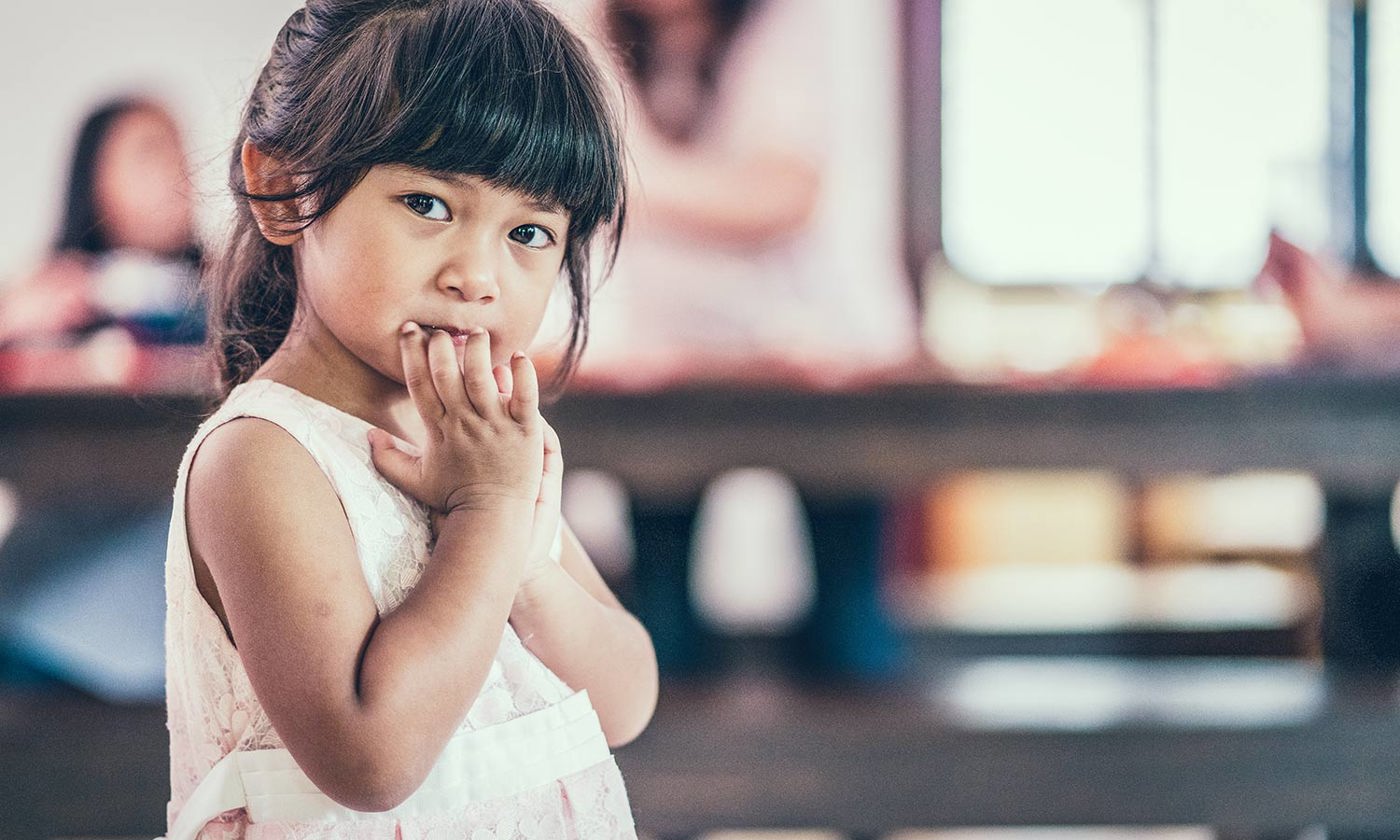 Shy young girl